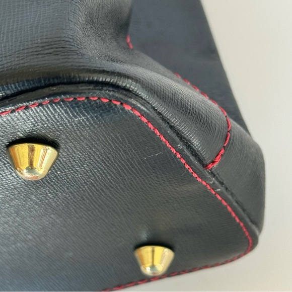 Vera Pelle Black and Red Leather Handbag - Picture 10 of 11